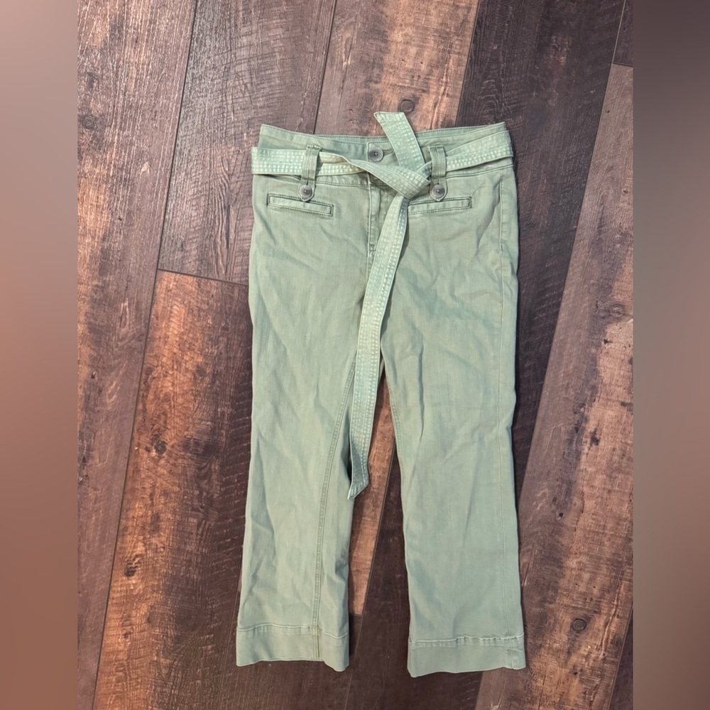 Pilcro and the Letterpress Sage Green High Rise Flare Pants | Size 29